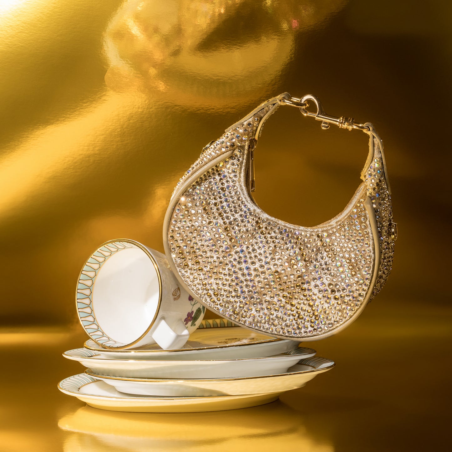 Emily Gold Moon Bag