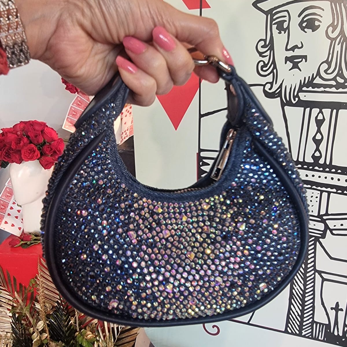 Mehfil Denim Moon Bag