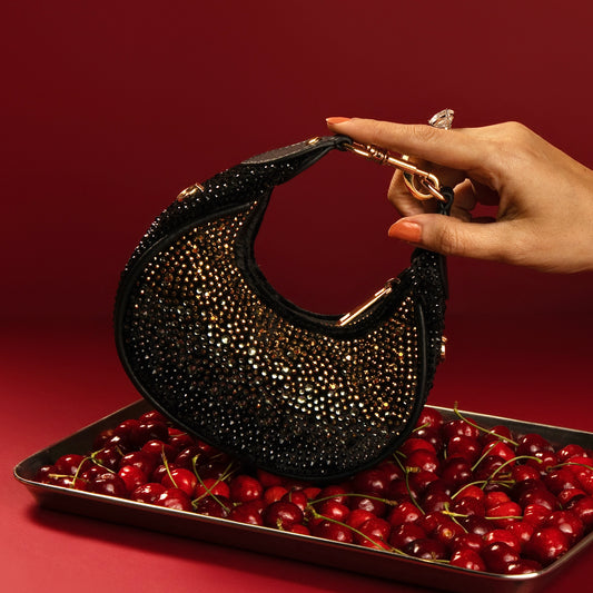 Noor Black n Gold Moon Bag
