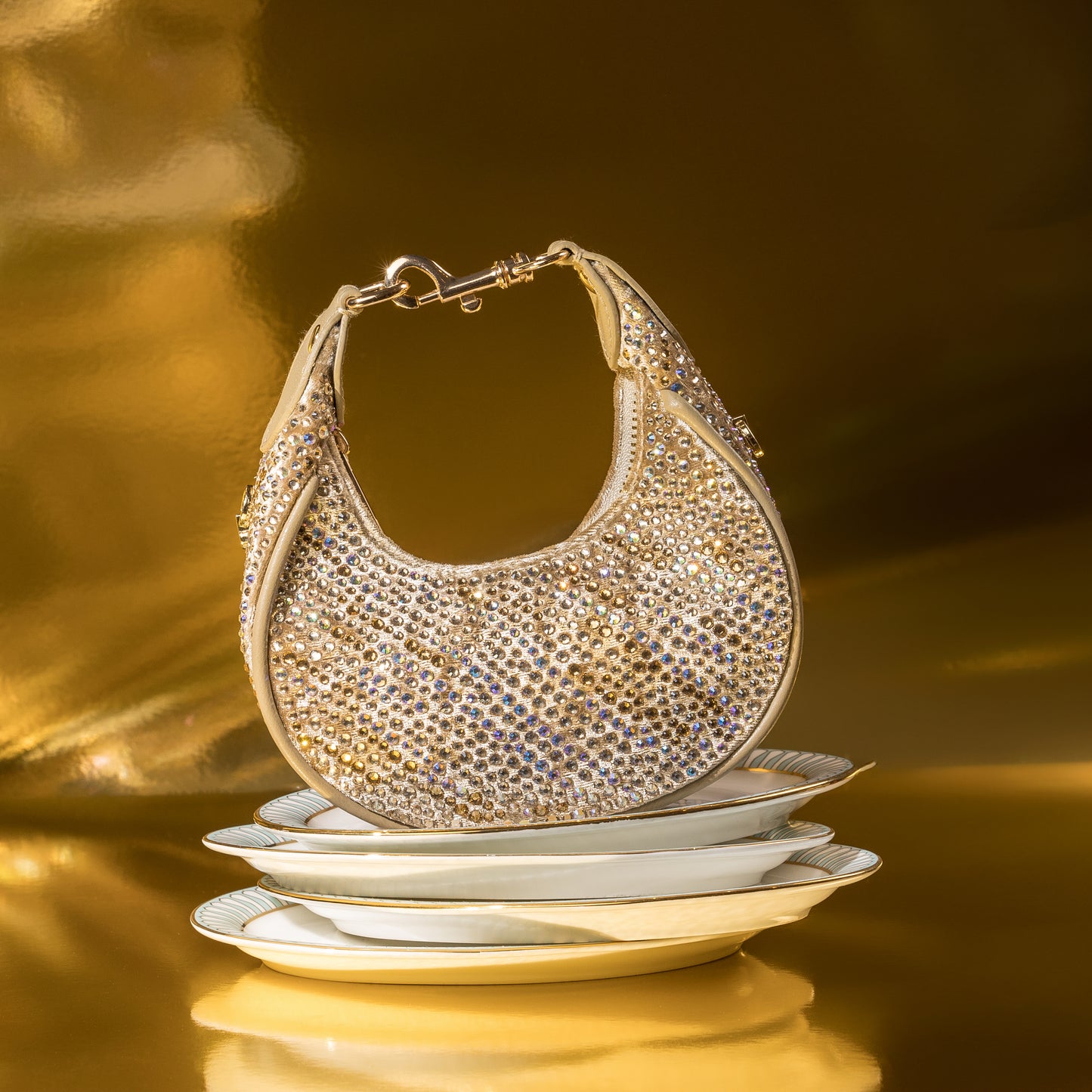 Emily Gold Moon Bag