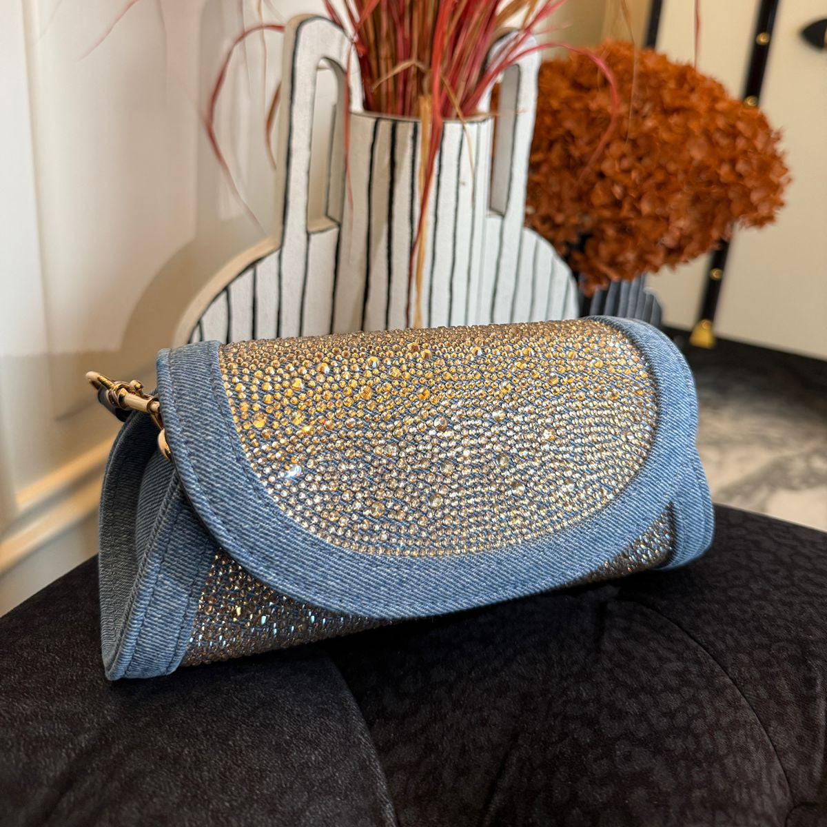 Quinn Denim Bag Gold