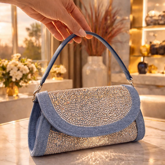 Quinn Denim Bag Gold