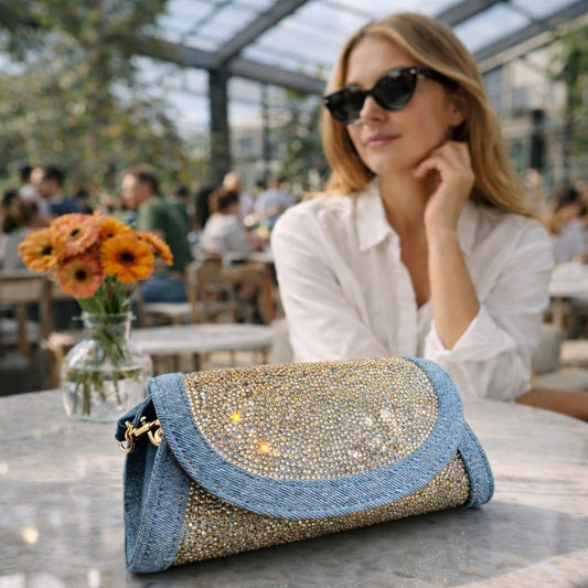 Quinn Denim Bag Gold