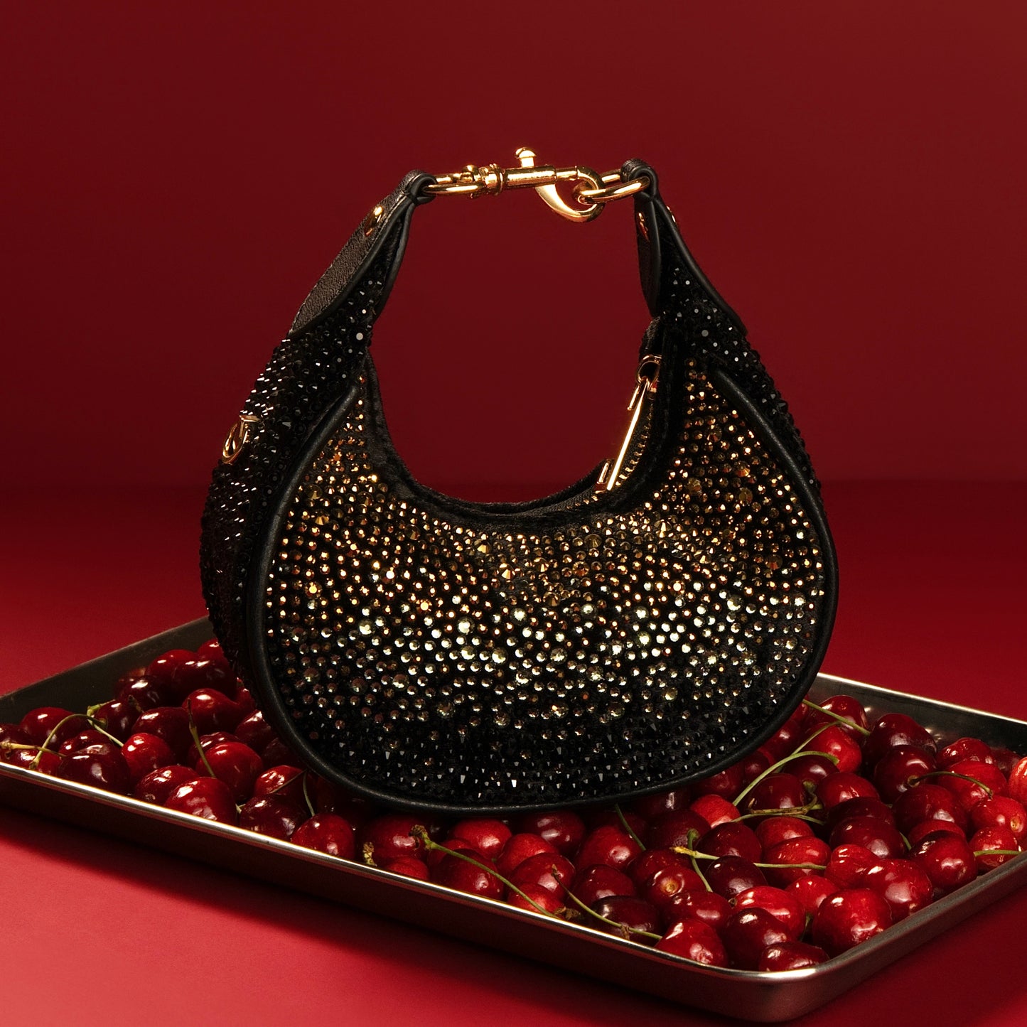 Noor Black n Gold Moon Bag