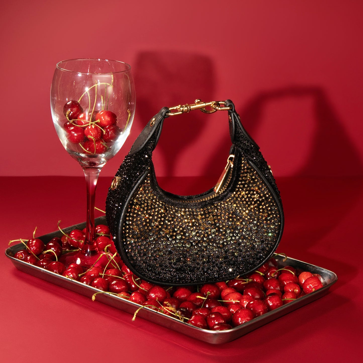Noor Black n Gold Moon Bag