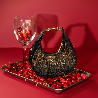 Noor Black n Gold Moon Bag